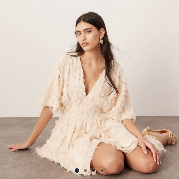 ASOS edition textured cinch waist mini dress size 6 - Picture 1 of 4